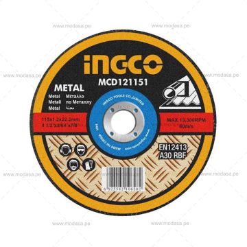 DISCO DE CORTE PARA METAL 4 1/2" X 3/64"