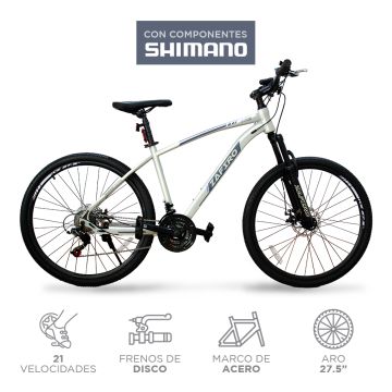 BICICLETA ZAFIRO MTB ICE BLANCO MATE 27.5" ACERO 21V