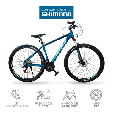 BICICLETA ZAFIRO MTB STONE AZUL MATE 29" ALUMINIO 21V