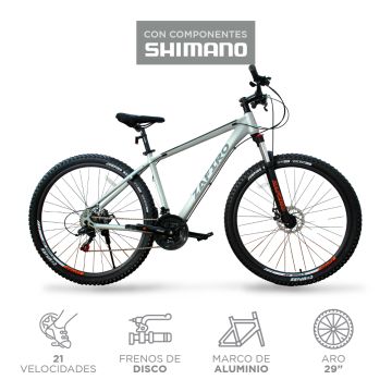 BICICLETA ZAFIRO MTB STONE GRIS MATE 29" ALUMINIO 21V