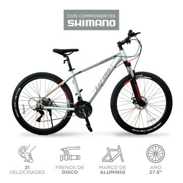 BICICLETA ZAFIRO MTB TERRA GRIS MATE 27.5" ALUMINIO 21V