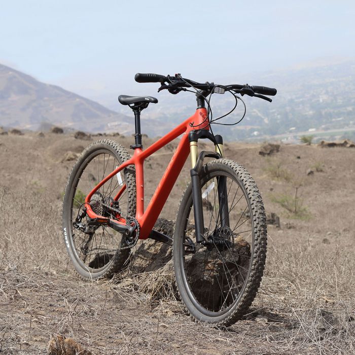 BICICLETA ZAFIRO MTB STORM ROJO 29" FIBRA DE CARBÓN 12V