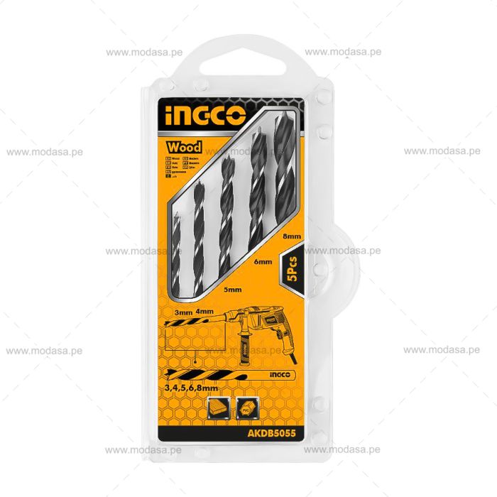 SET DE 5 BROCAS PARA MADERA 3-8 MM