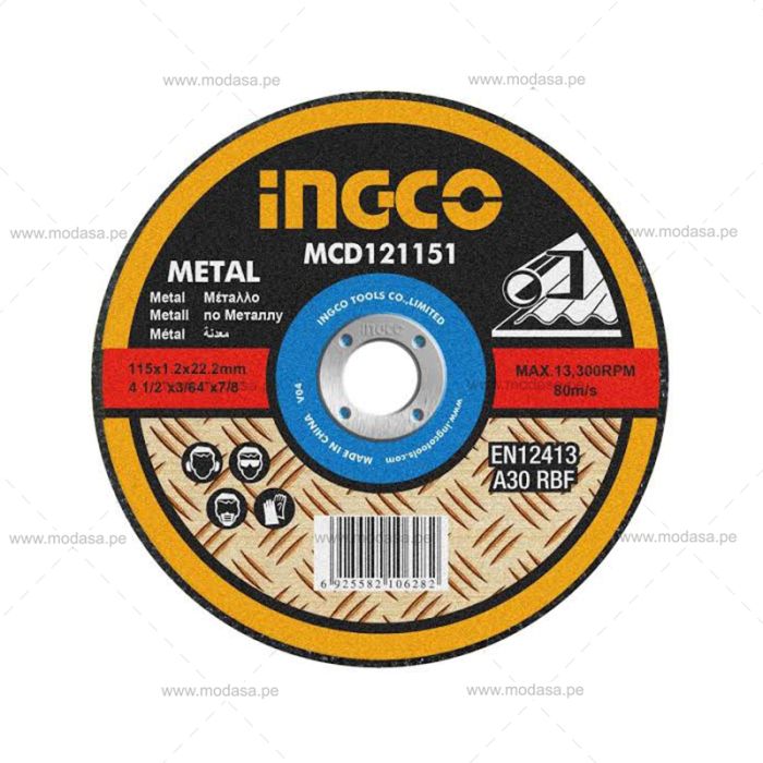 DISCO DE CORTE PARA METAL 4 1/2" X 3/64"