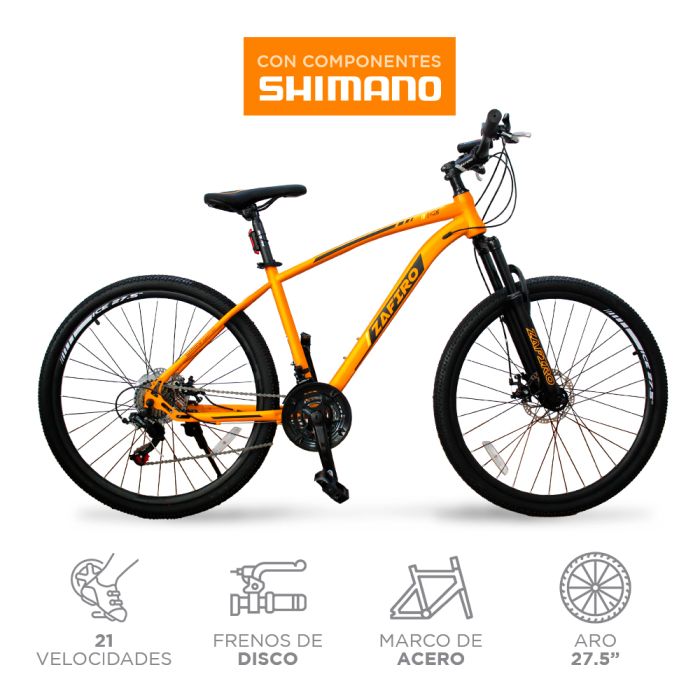 BICICLETA ZAFIRO MTB ICE NARANJA MATE 27.5" ACERO 21V