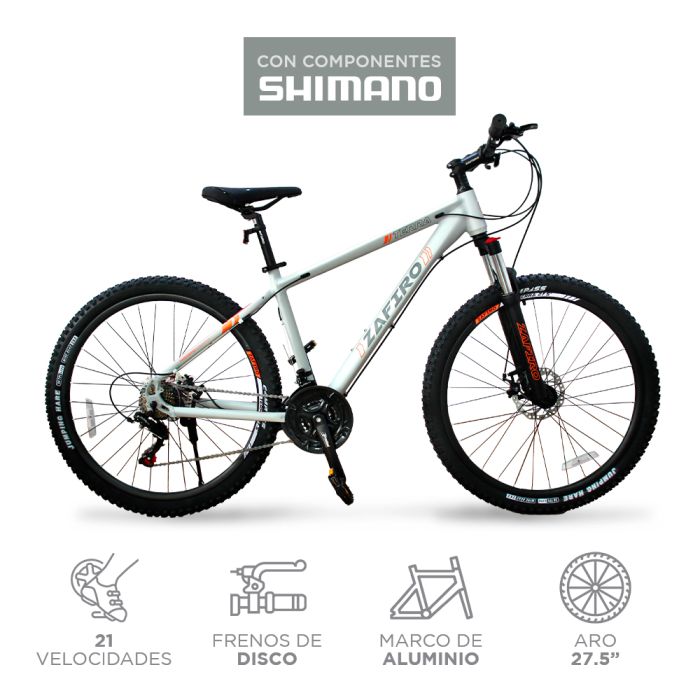 BICICLETA ZAFIRO MTB TERRA GRIS MATE 27.5" ALUMINIO 21V